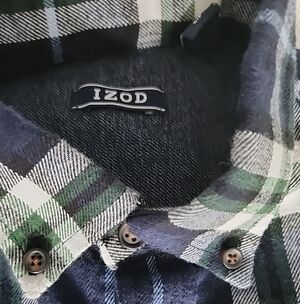 Izod Men's Casual Plaid Shirt in Green and Blue Size Small